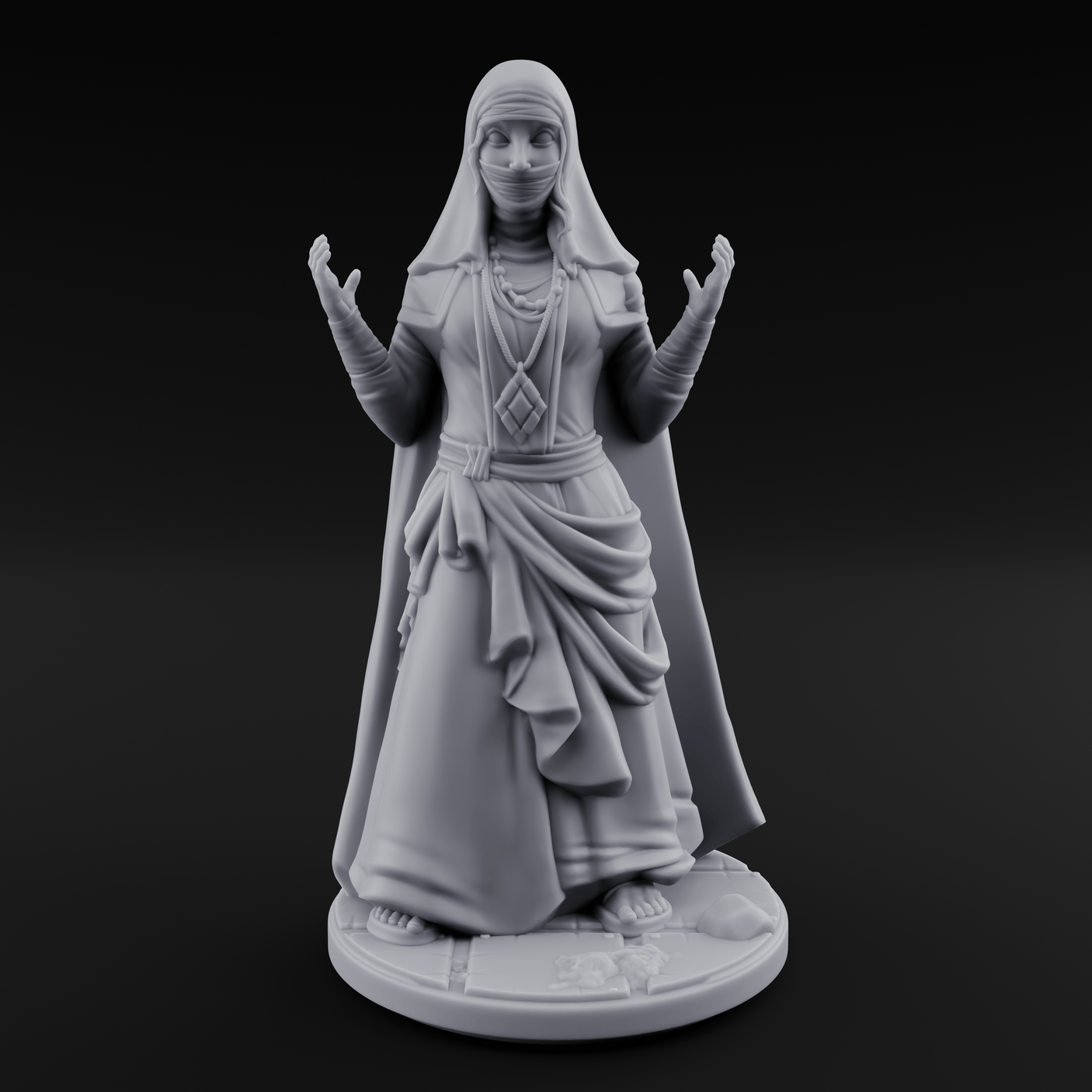 Warmly Welcoming Human Priestess B Miniature for Dungeons and Dragons, Pathfinder or other TTRPGs