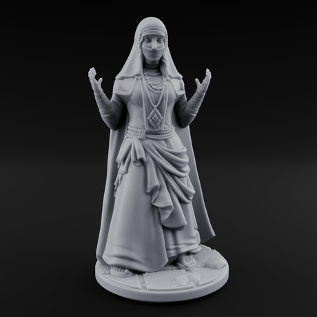 Warmly Welcoming Human Priestesses Miniature for Dungeons and Dragons, Pathfinder or other TTRPGs