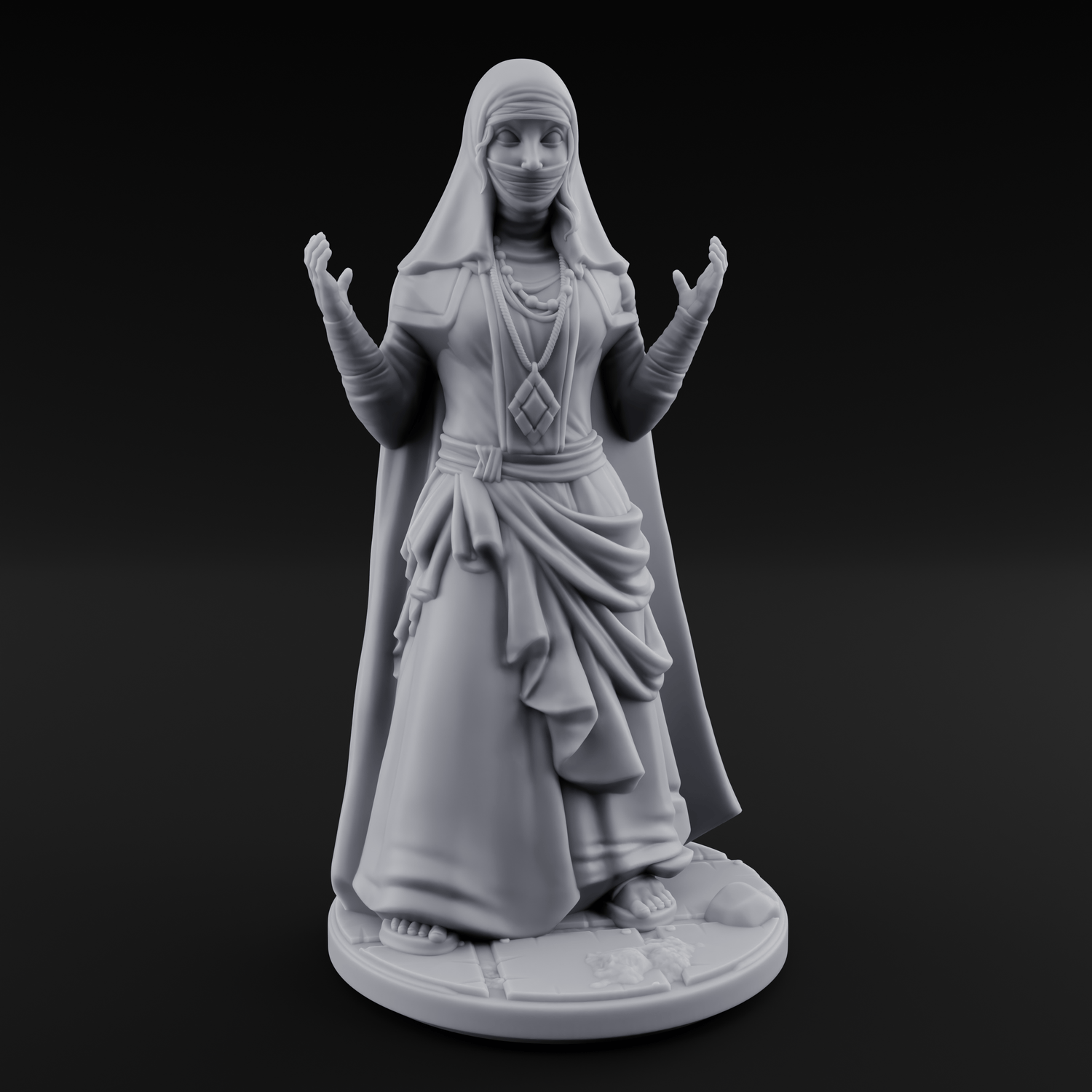 Warmly Welcoming Human Priestess B Miniature for Dungeons and Dragons, Pathfinder or other TTRPGs