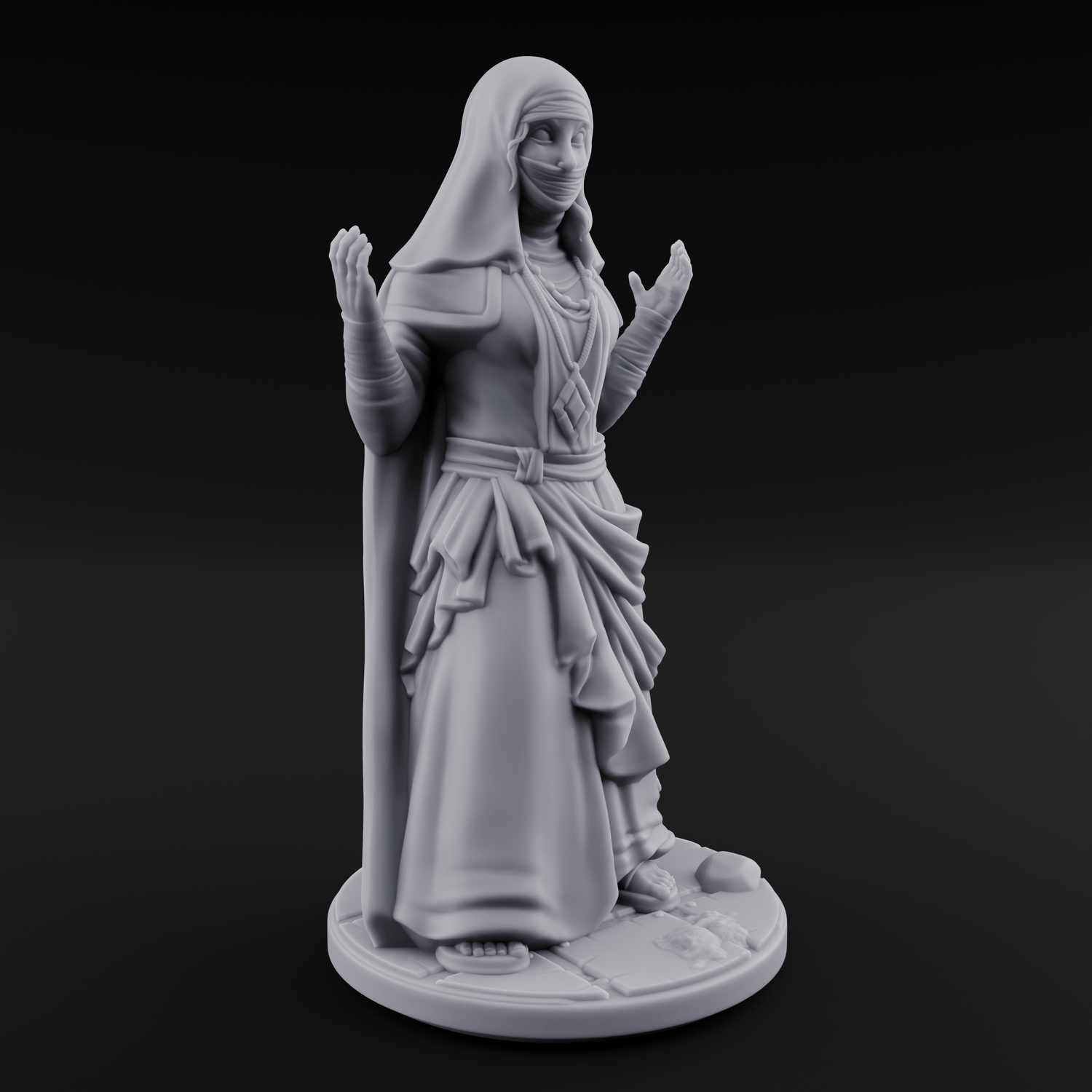 Warmly Welcoming Human Priestesses Miniature for Dungeons and Dragons, Pathfinder or other TTRPGs