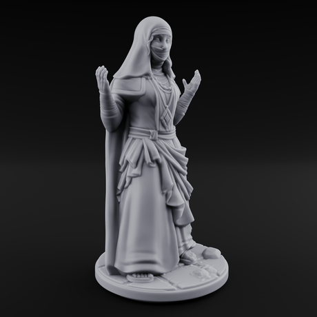Warmly Welcoming Human Priestess B Miniature for Dungeons and Dragons, Pathfinder or other TTRPGs