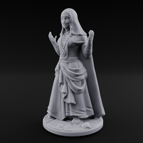 Warmly Welcoming Human Priestess B Miniature for Dungeons and Dragons, Pathfinder or other TTRPGs