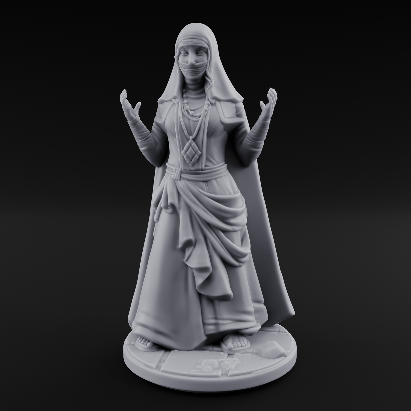 Warmly Welcoming Human Priestess B Miniature for Dungeons and Dragons, Pathfinder or other TTRPGs