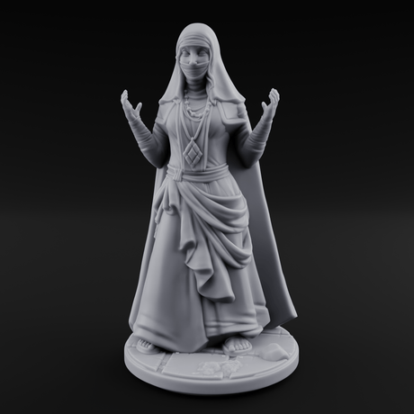 Warmly Welcoming Human Priestess B Miniature for Dungeons and Dragons, Pathfinder or other TTRPGs