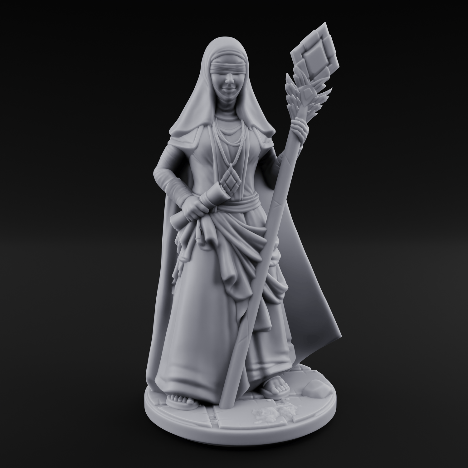 Warmly Welcoming Human Priestesses Miniature for Dungeons and Dragons, Pathfinder or other TTRPGs