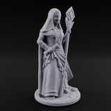 Warmly Welcoming Human Priestess C Miniature for Dungeons and Dragons, Pathfinder or other TTRPGs