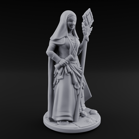 Warmly Welcoming Human Priestess C Miniature for Dungeons and Dragons, Pathfinder or other TTRPGs