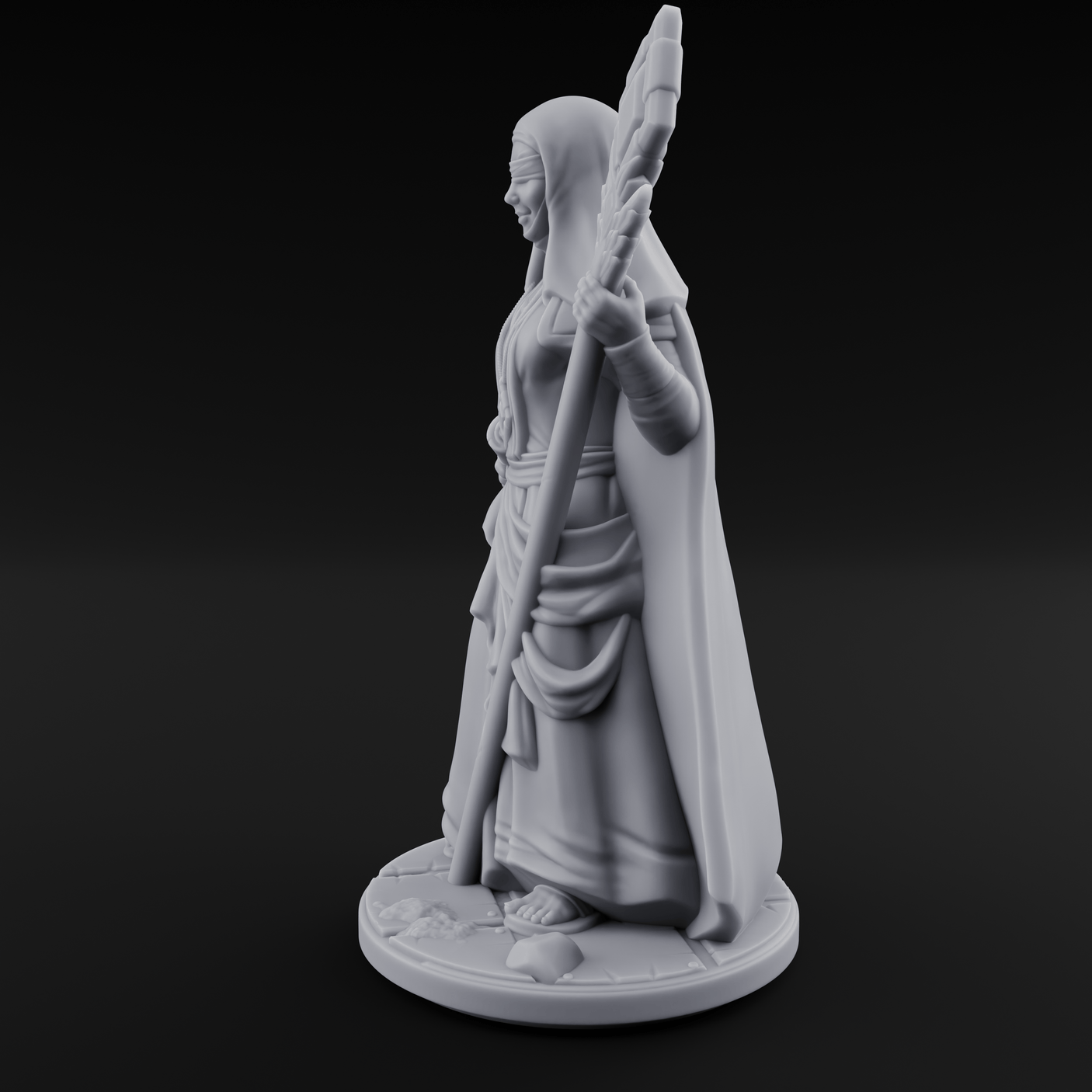 Warmly Welcoming Human Priestess C Miniature for Dungeons and Dragons, Pathfinder or other TTRPGs