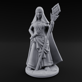 Warmly Welcoming Human Priestess C Miniature for Dungeons and Dragons, Pathfinder or other TTRPGs