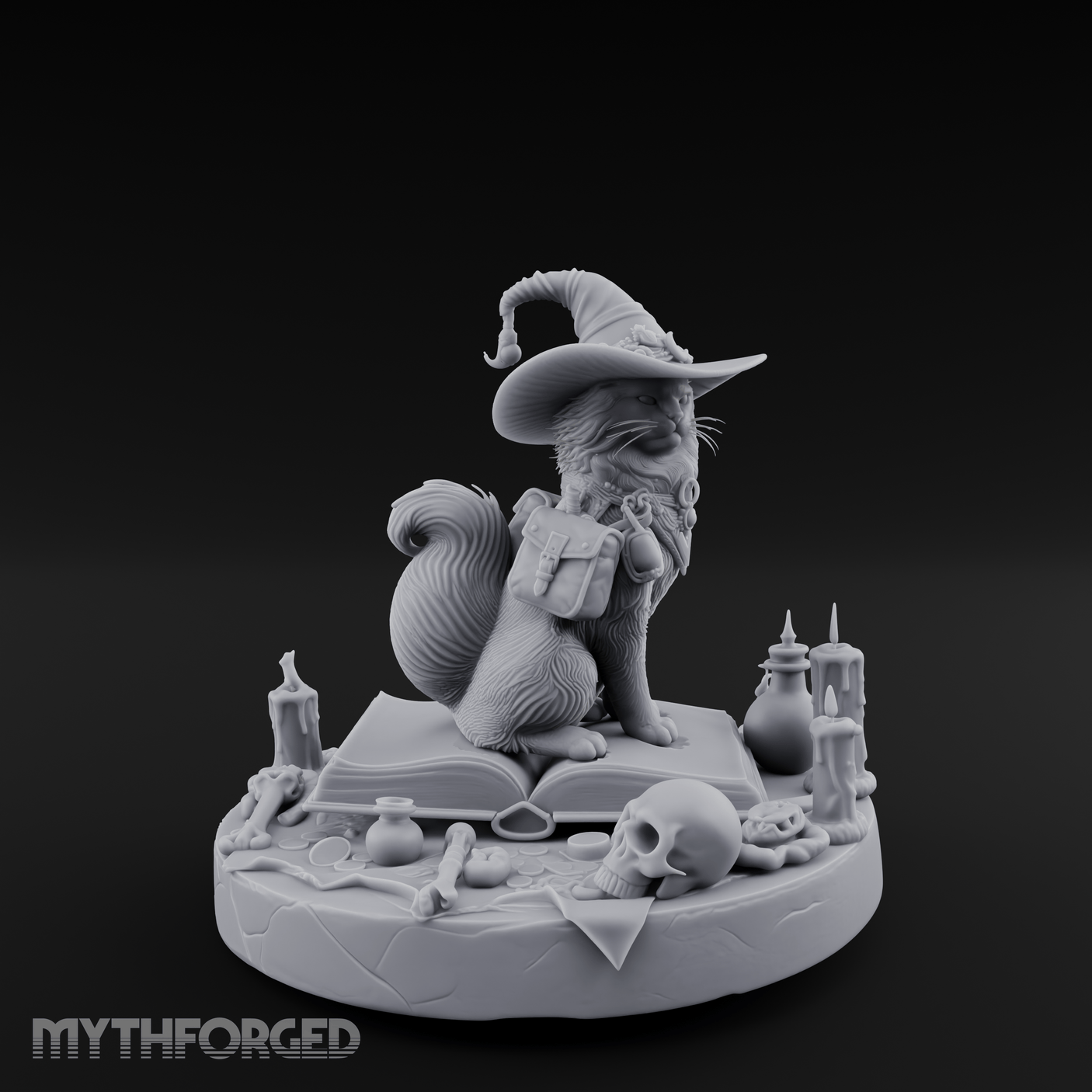 Dapper Wanderer Cat Sorcerer Miniature for Dungeons and Dragons, Pathfinder or other TTRPGs