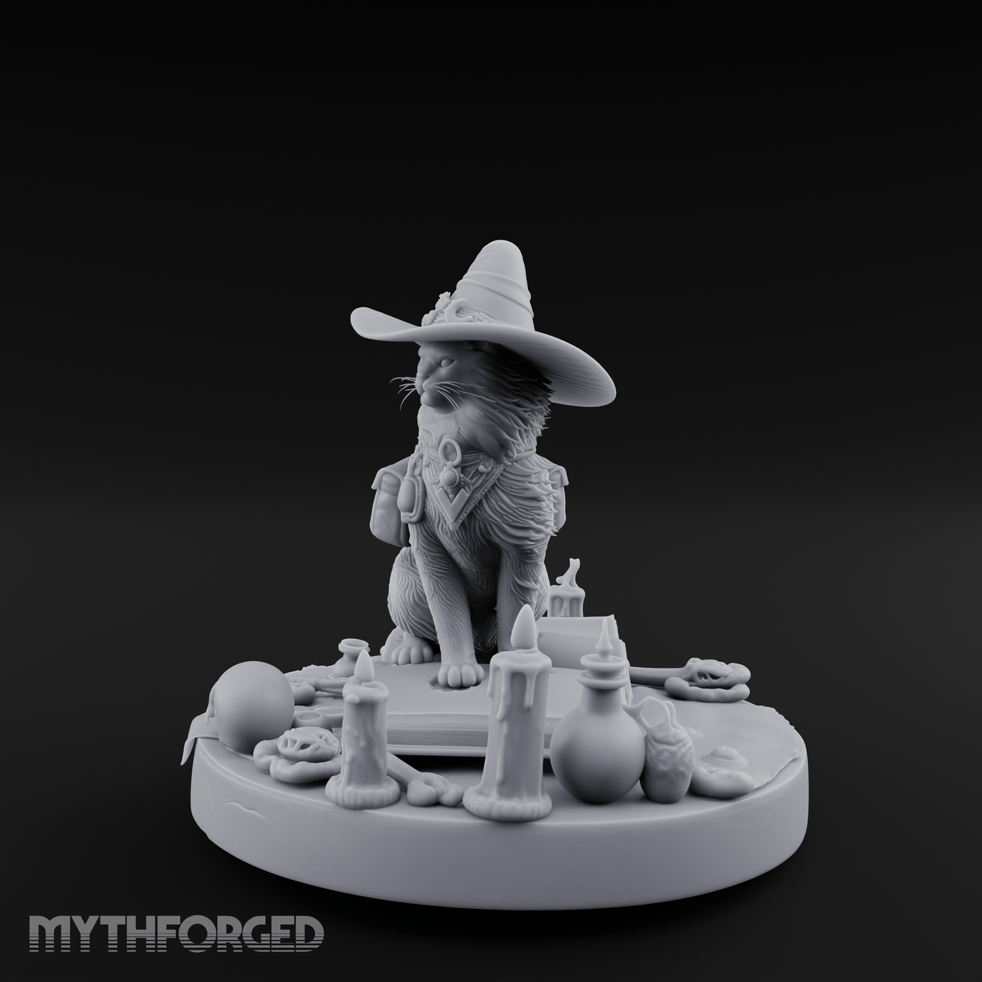 Dapper Wanderer Cat Sorcerer Miniature for Dungeons and Dragons, Pathfinder or other TTRPGs