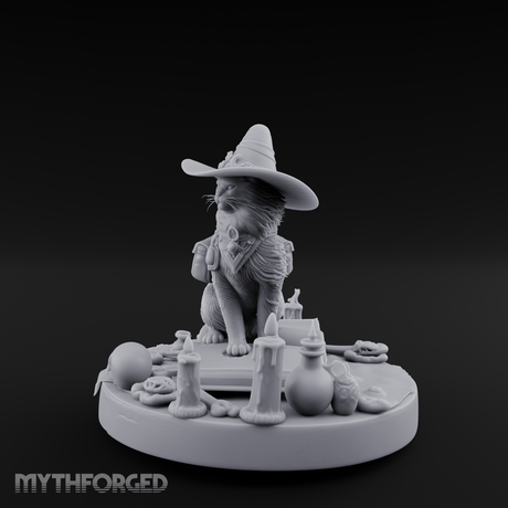 Dapper Wanderer Cat Sorcerer Miniature for Dungeons and Dragons, Pathfinder or other TTRPGs