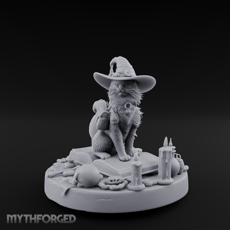 Dapper Wanderer Cat Sorcerer Miniature for Dungeons and Dragons, Pathfinder or other TTRPGs