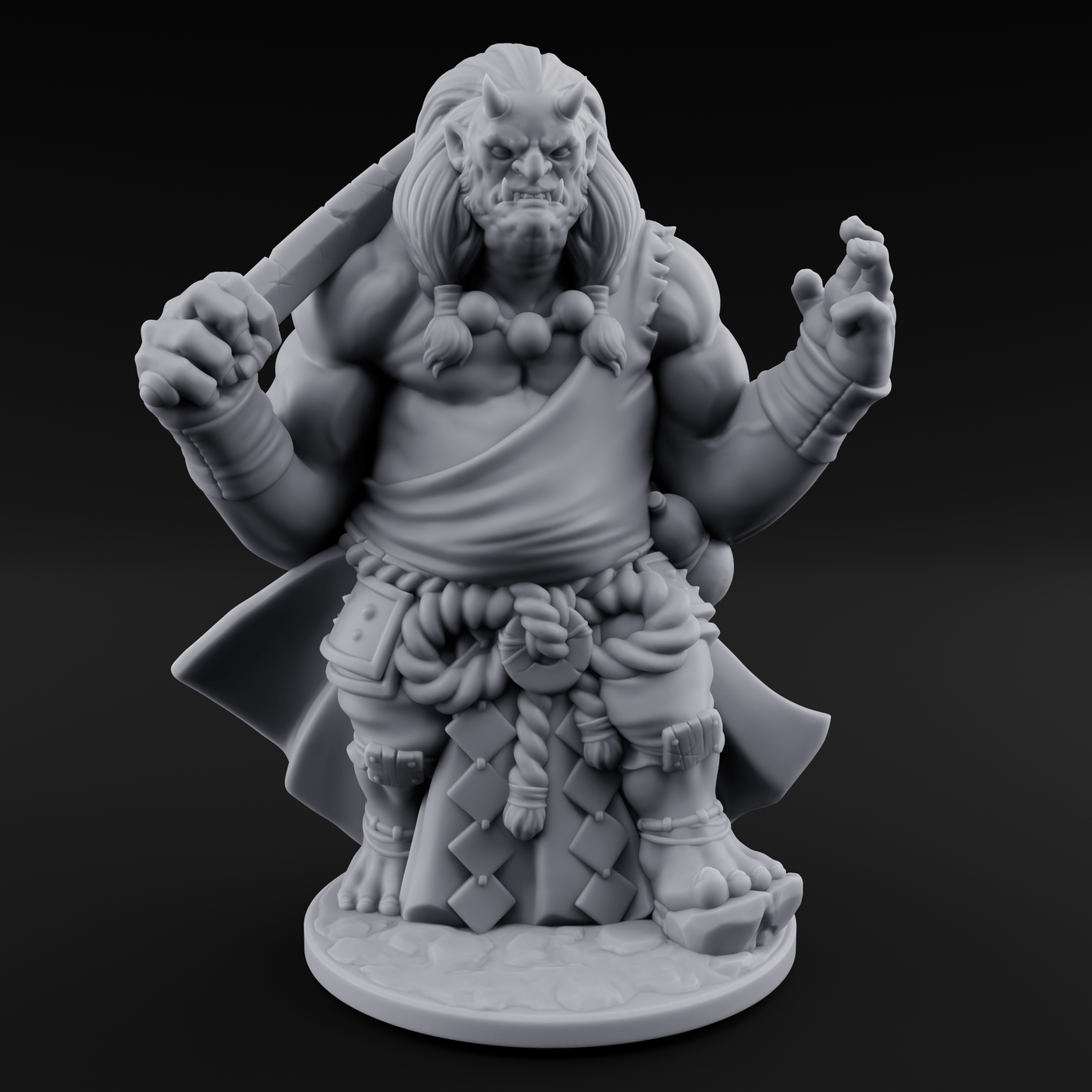 Grabby Handed Oni Samurai Miniature for Dungeons and Dragons, Pathfinder or other TTRPGs