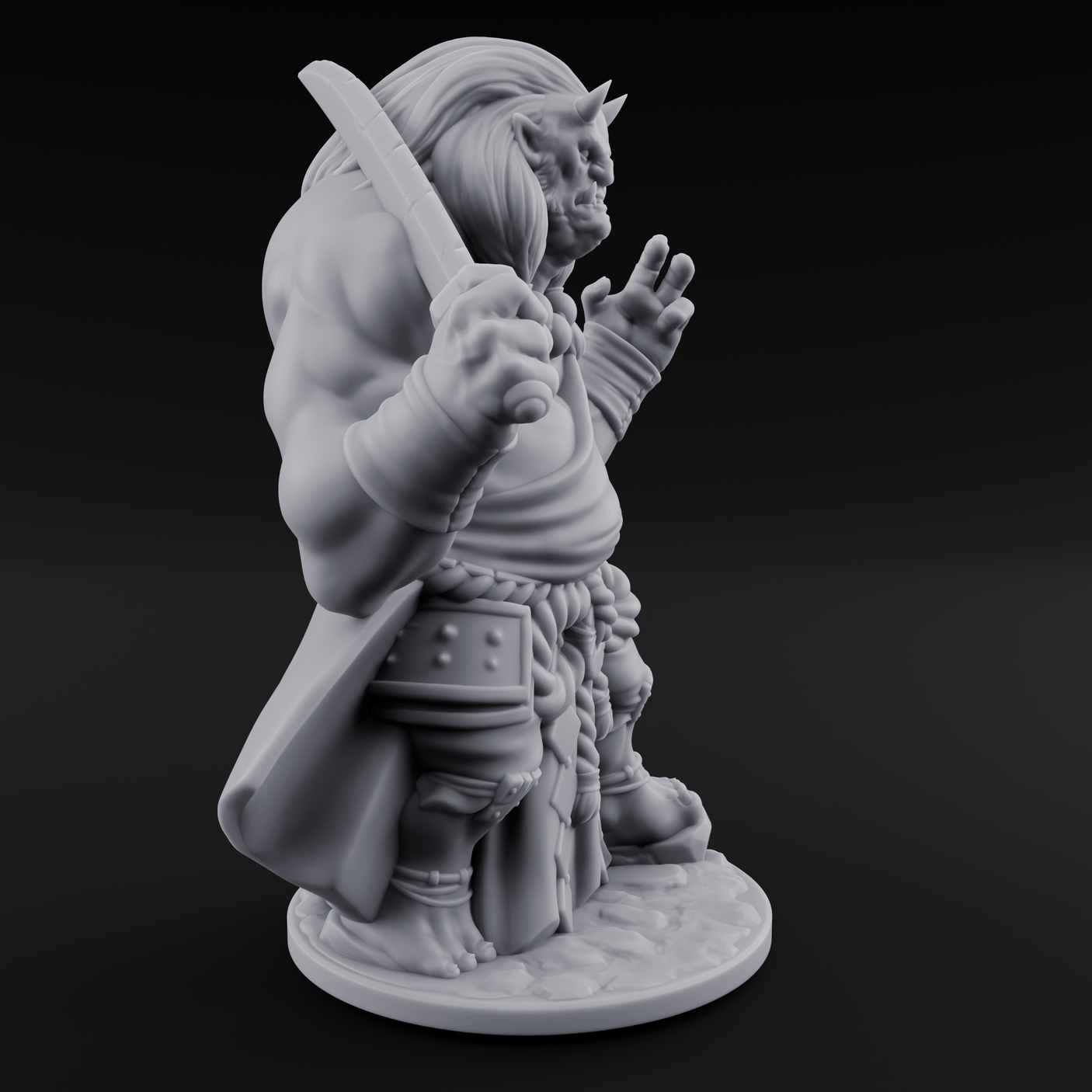 Grabby Handed Oni Samurai Miniature for Dungeons and Dragons, Pathfinder or other TTRPGs