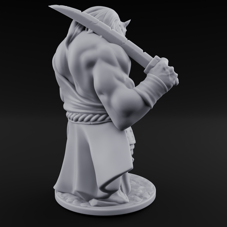 Grabby Handed Oni Samurai Miniature for Dungeons and Dragons, Pathfinder or other TTRPGs