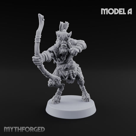 Nocking And Loosing Satyr Archer A Miniature for Dungeons and Dragons, Pathfinder or other TTRPGs