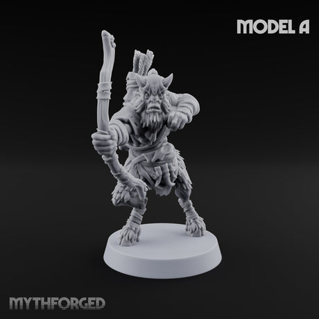 Nocking And Loosing Satyr Archer A Miniature for Dungeons and Dragons, Pathfinder or other TTRPGs
