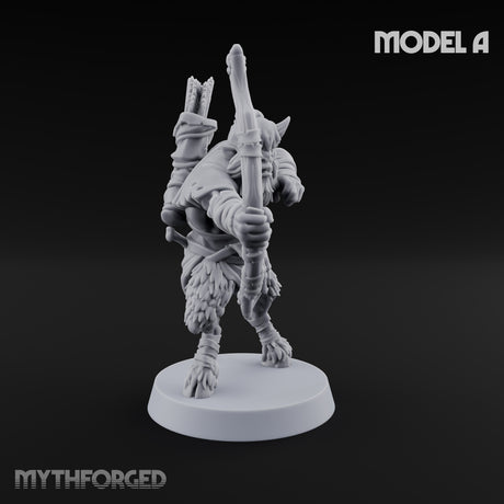 Nocking And Loosing Satyr Archers Miniature for Dungeons and Dragons, Pathfinder or other TTRPGs