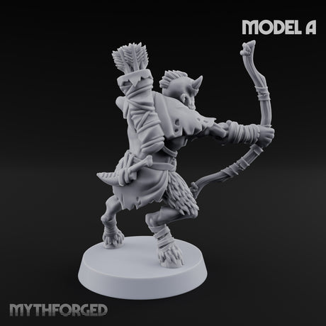 Nocking And Loosing Satyr Archer A Miniature for Dungeons and Dragons, Pathfinder or other TTRPGs