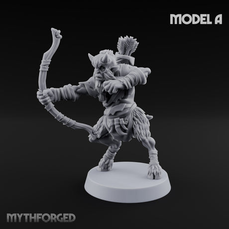 Nocking And Loosing Satyr Archer A Miniature for Dungeons and Dragons, Pathfinder or other TTRPGs