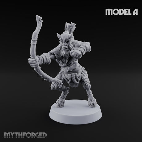 Nocking And Loosing Satyr Archer A Miniature for Dungeons and Dragons, Pathfinder or other TTRPGs