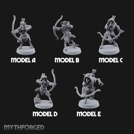 Nocking And Loosing Satyr Archers Miniature for Dungeons and Dragons, Pathfinder or other TTRPGs