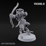 Nocking And Loosing Satyr Archer B Miniature for Dungeons and Dragons, Pathfinder or other TTRPGs