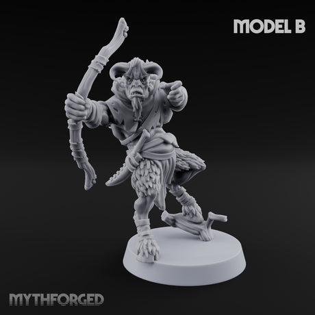 Nocking And Loosing Satyr Archer B Miniature for Dungeons and Dragons, Pathfinder or other TTRPGs