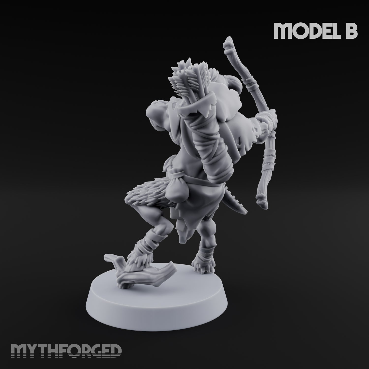 Nocking And Loosing Satyr Archer B Miniature for Dungeons and Dragons, Pathfinder or other TTRPGs