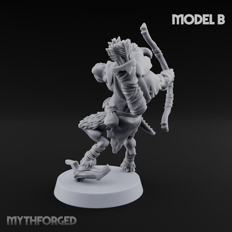 Nocking And Loosing Satyr Archer B Miniature for Dungeons and Dragons, Pathfinder or other TTRPGs