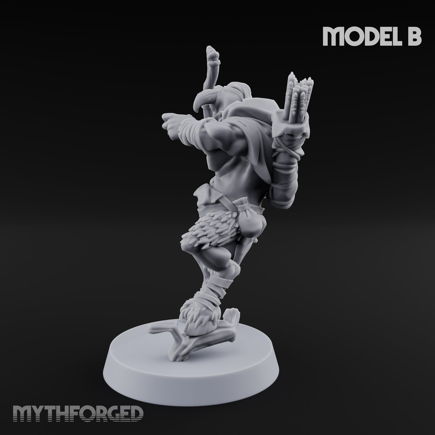 Nocking And Loosing Satyr Archer B Miniature for Dungeons and Dragons, Pathfinder or other TTRPGs