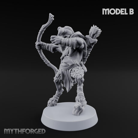 Nocking And Loosing Satyr Archer B Miniature for Dungeons and Dragons, Pathfinder or other TTRPGs