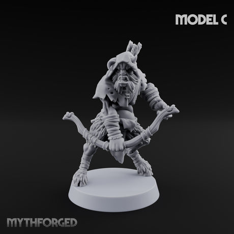 Nocking And Loosing Satyr Archer C Miniature for Dungeons and Dragons, Pathfinder or other TTRPGs