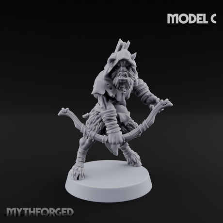 Nocking And Loosing Satyr Archer C Miniature for Dungeons and Dragons, Pathfinder or other TTRPGs