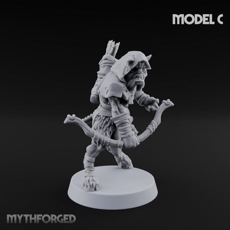 Nocking And Loosing Satyr Archer C Miniature for Dungeons and Dragons, Pathfinder or other TTRPGs