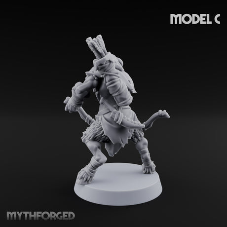 Nocking And Loosing Satyr Archer C Miniature for Dungeons and Dragons, Pathfinder or other TTRPGs