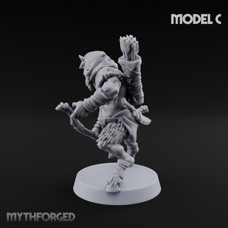 Nocking And Loosing Satyr Archer C Miniature for Dungeons and Dragons, Pathfinder or other TTRPGs