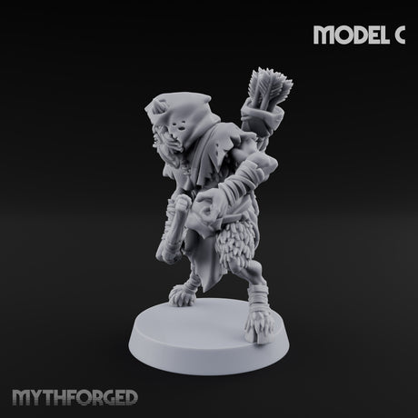 Nocking And Loosing Satyr Archer C Miniature for Dungeons and Dragons, Pathfinder or other TTRPGs