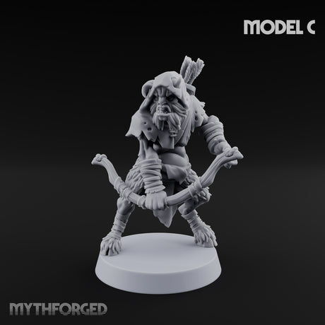 Nocking And Loosing Satyr Archer C Miniature for Dungeons and Dragons, Pathfinder or other TTRPGs