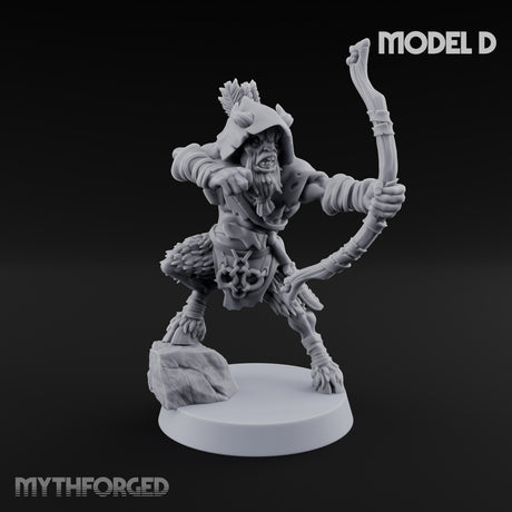 Nocking And Loosing Satyr Archer D Miniature for Dungeons and Dragons, Pathfinder or other TTRPGs