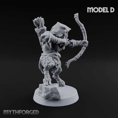 Nocking And Loosing Satyr Archers Miniature for Dungeons and Dragons, Pathfinder or other TTRPGs