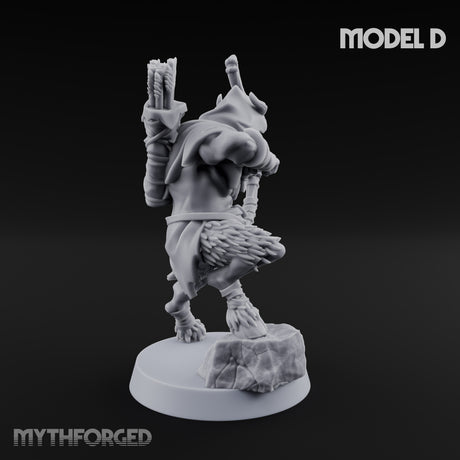 Nocking And Loosing Satyr Archer D Miniature for Dungeons and Dragons, Pathfinder or other TTRPGs