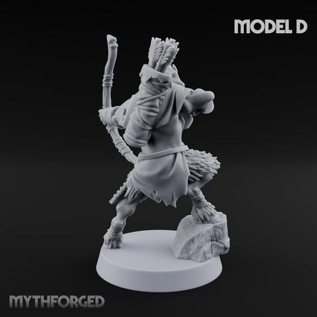 Nocking And Loosing Satyr Archer D Miniature for Dungeons and Dragons, Pathfinder or other TTRPGs