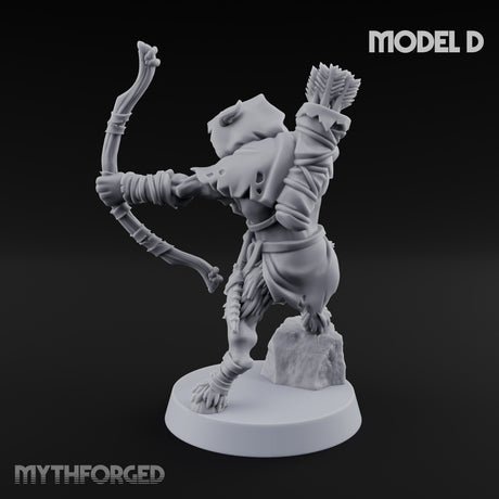 Nocking And Loosing Satyr Archer D Miniature for Dungeons and Dragons, Pathfinder or other TTRPGs