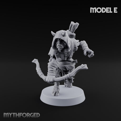 Nocking And Loosing Satyr Archer E Miniature for Dungeons and Dragons, Pathfinder or other TTRPGs
