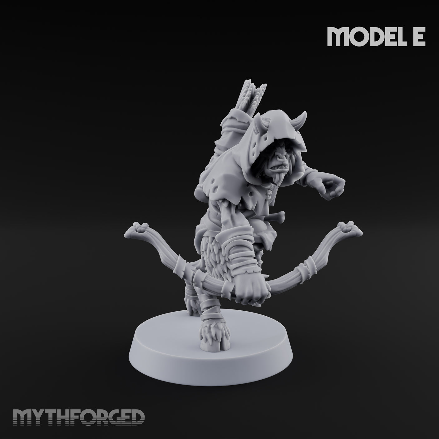 Nocking And Loosing Satyr Archer E Miniature for Dungeons and Dragons, Pathfinder or other TTRPGs