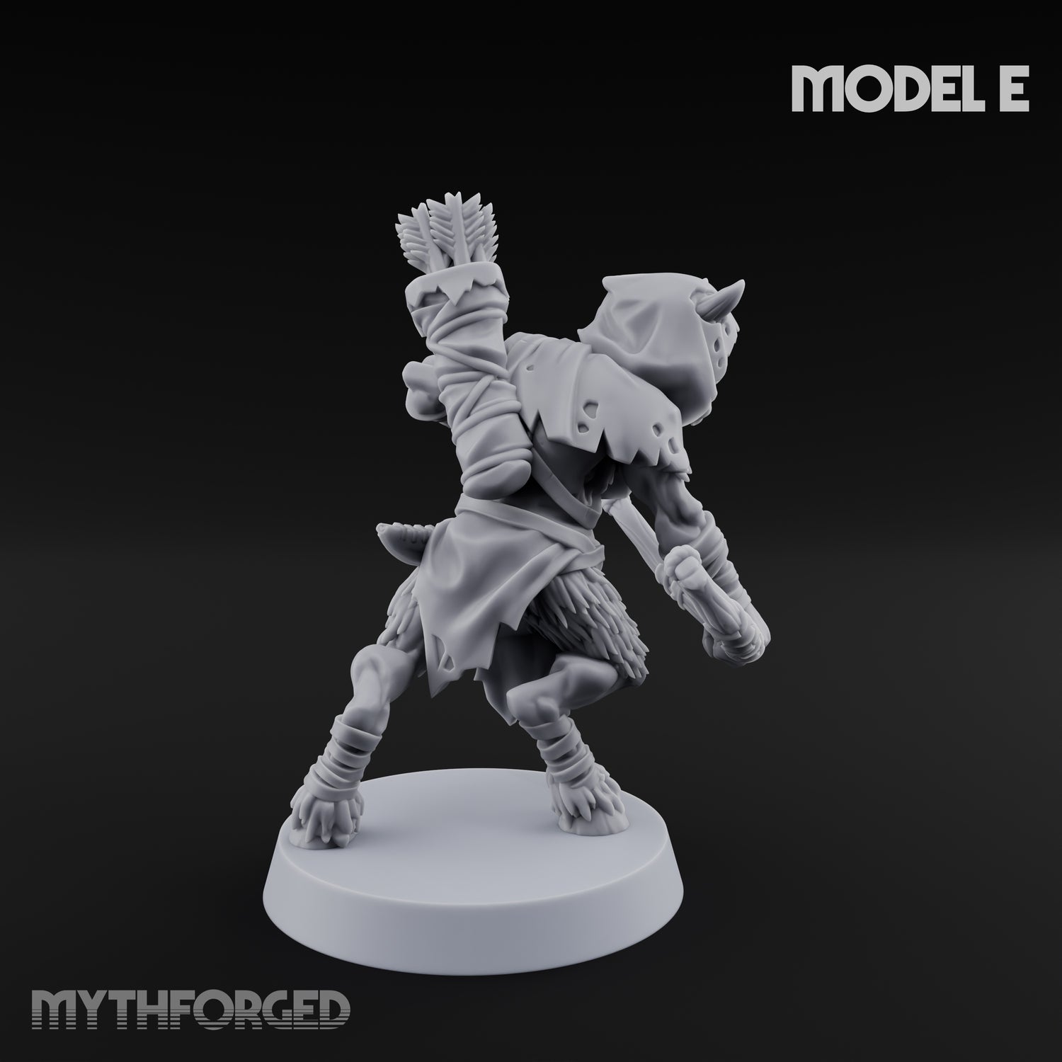 Nocking And Loosing Satyr Archer E Miniature for Dungeons and Dragons, Pathfinder or other TTRPGs