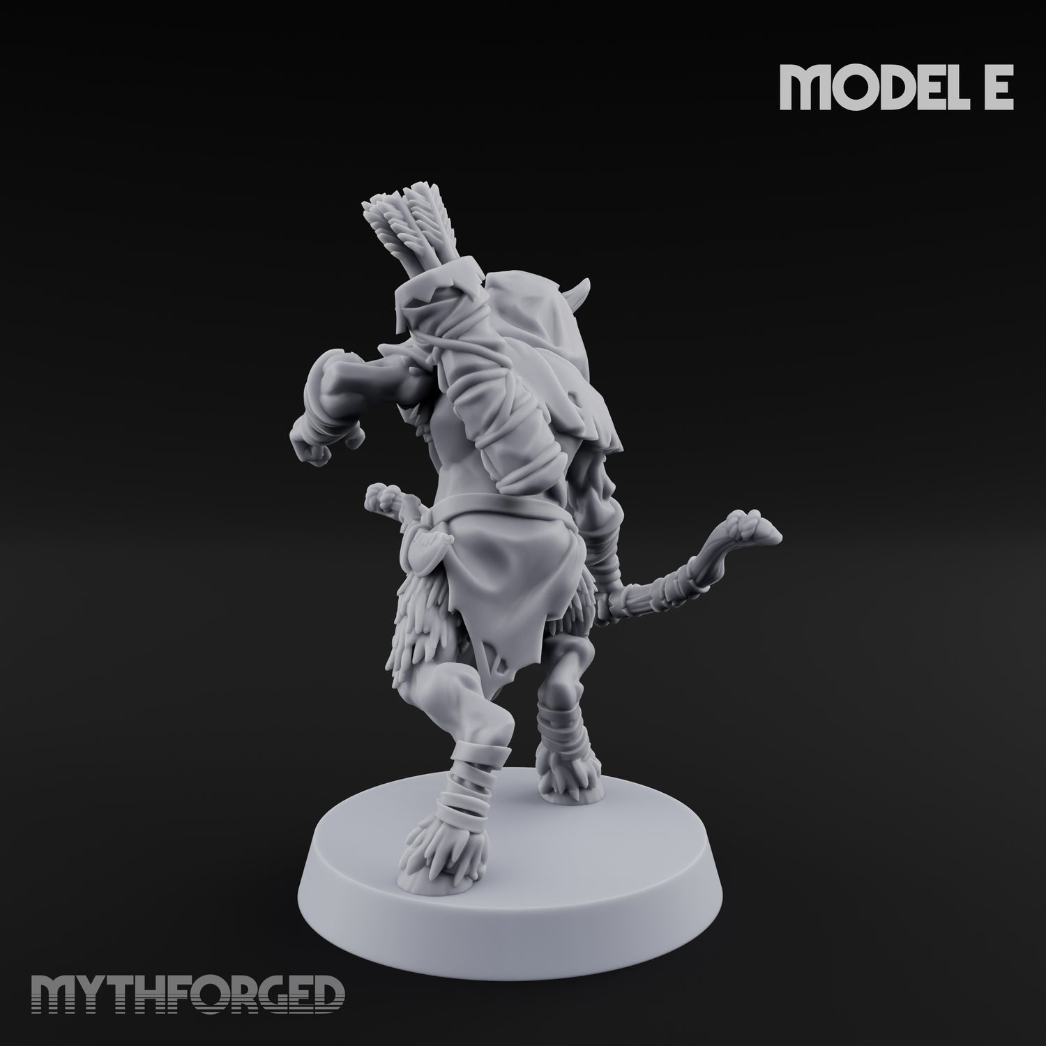 Nocking And Loosing Satyr Archer E Miniature for Dungeons and Dragons, Pathfinder or other TTRPGs