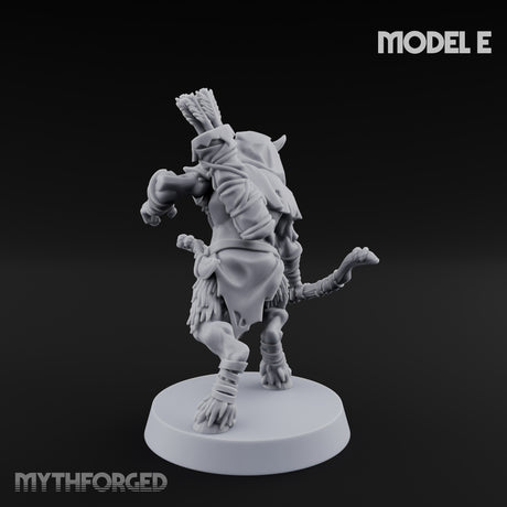 Nocking And Loosing Satyr Archer E Miniature for Dungeons and Dragons, Pathfinder or other TTRPGs